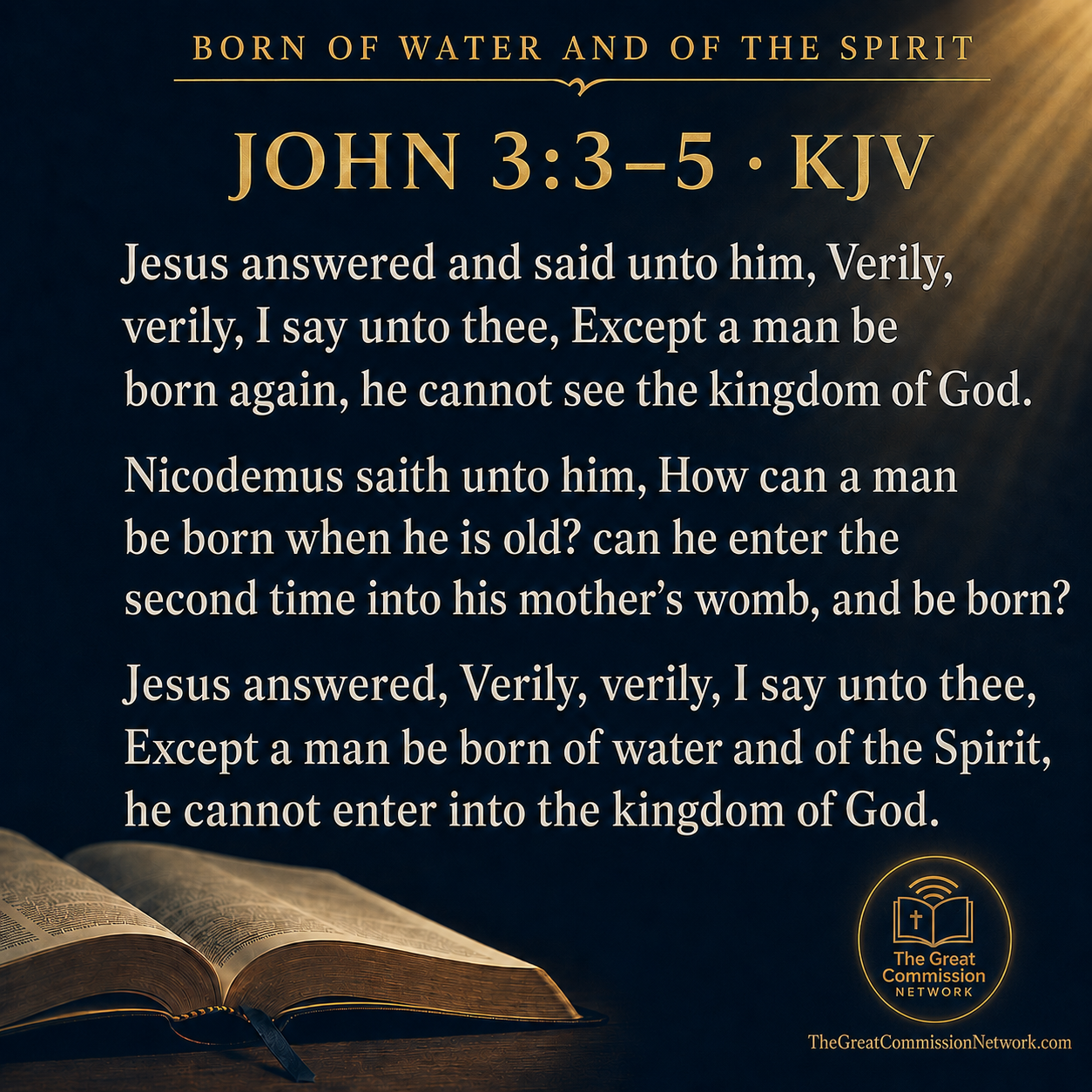 Scripture of the Week — John 3:3–5 (KJV)